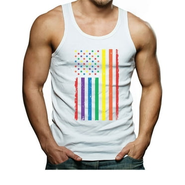 I Love Heart Gay Pride Quality Printed Cotton Gym Vest
